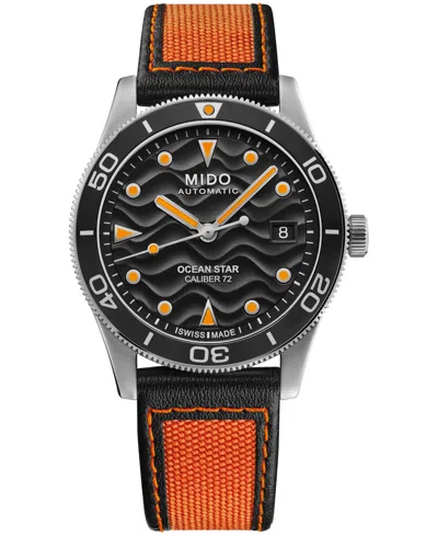 Mido Men's Automatic Sport Ocean Star Fabric Strap Watch, 39mm In Black