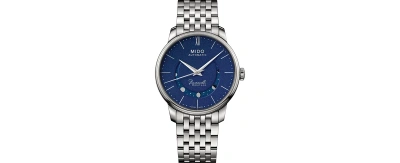 Mido Men's Swiss Automatic Baroncelli Smiling Moon Stainless Steel Bracelet Watch 39mm In Metallic