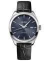 Mido Men's Swiss Automatic Belluna Royal Black Leather Strap Watch 41mm In Black