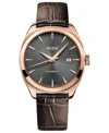 Mido Men's Swiss Automatic Belluna Royal Brown Leather Strap Watch 41mm In Brown