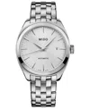 Mido Men's Swiss Automatic Belluna Royal Stainless Steel Bracelet Watch 41mm In Silver-tone
