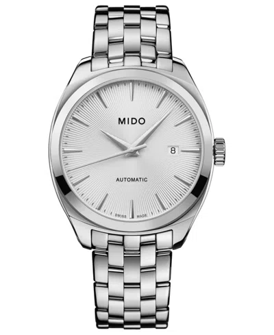 Mido Men's Swiss Automatic Belluna Royal Stainless Steel Bracelet Watch 41mm In Silver-tone