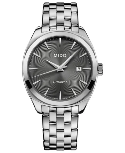 Mido Men's Swiss Automatic Belluna Royal Stainless Steel Bracelet Watch 41mm In Silver-tone