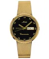 Mido Men's Swiss Automatic Commander Classic Gold-tone Pvd Stainless Steel Mesh Bracelet Watch 37mm In No Color
