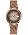 Mido Commander Shade Mesh Strap Watch In Rose Gold