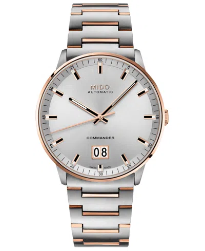 Mido Men's Swiss Automatic Commander Ii Bigdate Two-tone Stainless Steel Bracelet Watch 42mm In Two Tone