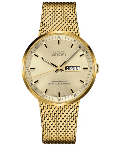 Mido Men's Swiss Automatic Commander Ii Cosc Gold-tone Pvd Stainless Steel Bracelet Watch 42mm