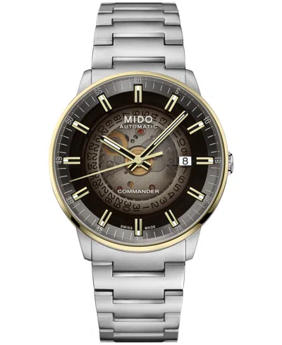 Mido Men's Swiss Automatic Commander Stainless Steel Watch, 40mm In Gray