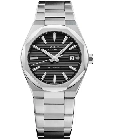 Mido Men's Swiss Automatic Multifort 8 One Crown Stainless Steel Watch, Water-resistant, 40mm In Black