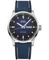 Mido Men's Swiss Automatic Multifort Blue Textile Strap Watch 42mm In Blue