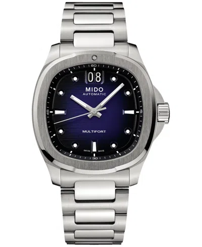 MIDO MEN'S SWISS AUTOMATIC MULTIFORT STAINLESS STEEL BRACELET WATCH 41MM