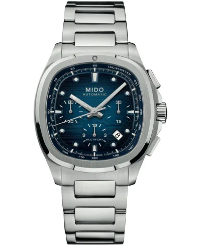 Mido Men's Swiss Automatic Multifort Tv Chronograph Stainless Steel Watch, 42mm In Metallic