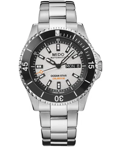 Mido Men's Swiss Automatic Ocean Star 200 Water-resistant Stainless Steel Watch, 41mm In White