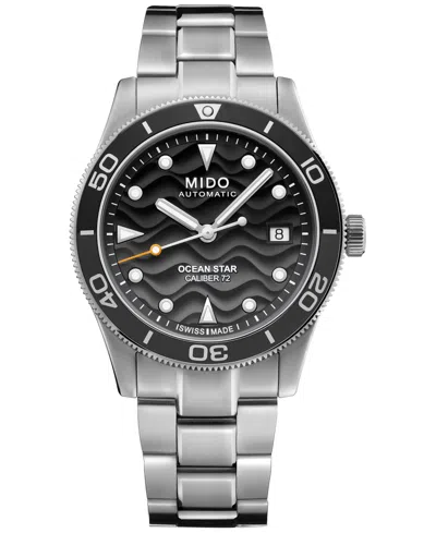 Mido Men's Swiss Automatic Ocean Star Captain Stainless Steel Bracelet Watch 39mm In Black Gradiant