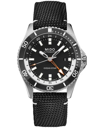 Mido Men's Swiss Automatic Ocean Star Gmt Black Nylon Band Watch, 44mm