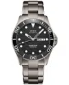 Mido Men's Swiss Automatic Ocean Star Silver-tone Titanium Bracelet Watch 43mm In Black
