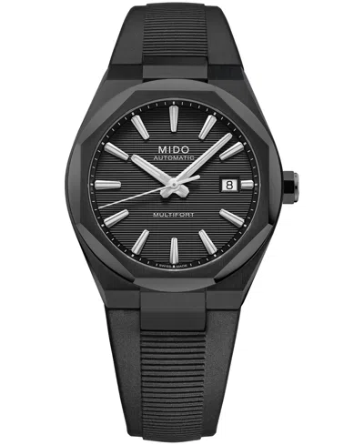 Mido Men's Swiss Automatic Sport Water-resistant Multifort 8 One Crown Black Rubber Watch, 40mm