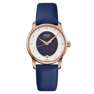 Mido Women's Swiss Automatic Baroncelli Blue Fabric Strap Watch 33mm