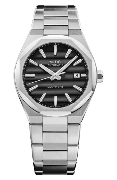 Mido Multifort 8 One Crown Automatic Bracelet Watch, 40mm In Gray