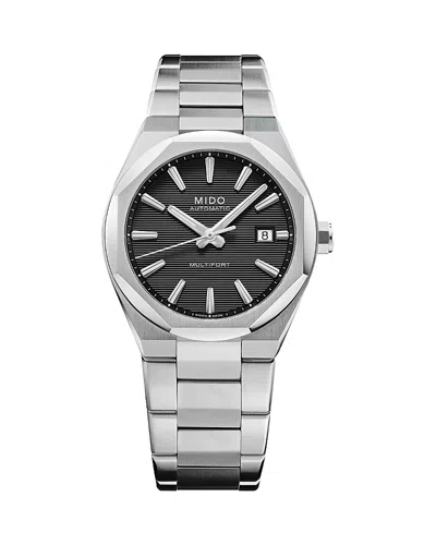 Mido Multifort 8 One Crown Watch, 40mm In Silver