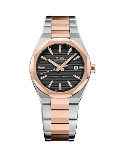 Mido Multifort 8 One Crown Watch, 40mm In Silver