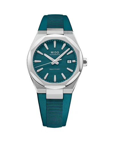 Mido Multifort 8 One Crown Watch, 40mm In Blue