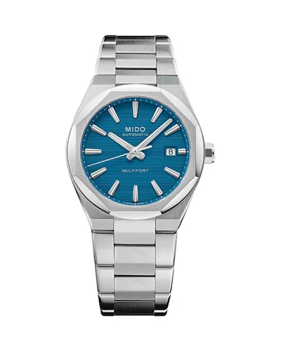 Mido Multifort 8 One Crown Watch, 40mm In Metallic