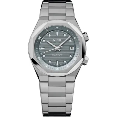 Mido Multifort 8 Two Crowns Automatic Bracelet Watch, 40mm In Gray