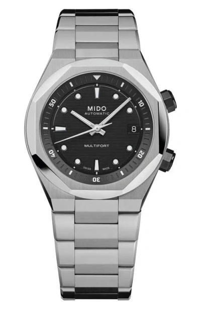 Mido Multifort 8 Two Crowns Automatic Bracelet Watch, 40mm In Silver