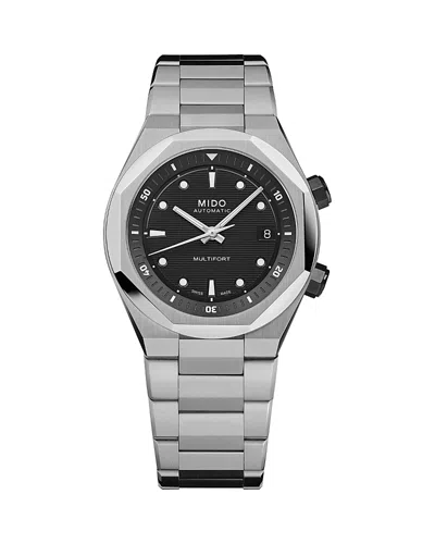 Mido Multifort 8 Two Crowns Watch, 40mm In Gray