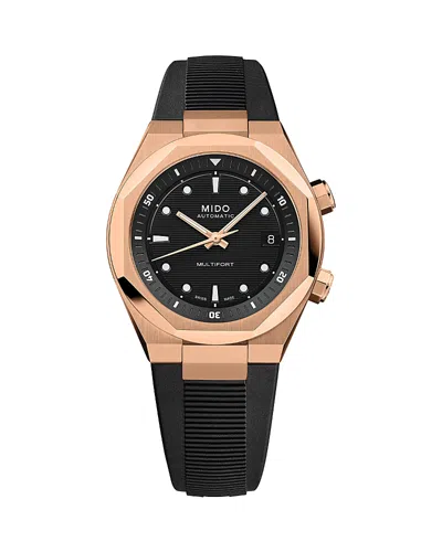 Mido Multifort 8 Two Crowns Watch, 40mm In Red