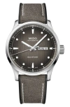 Mido Men's Swiss Automatic Multifort Gray Textile Strap Watch 42mm In Grey Gradient