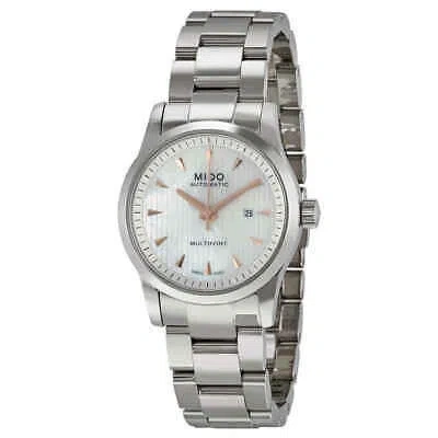 Pre-owned Mido Multifort Automatic Mop Dial Stainless Steel Ladies Watch M0050071110100