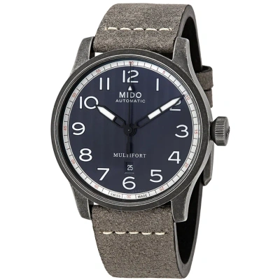 Mido Multifort Automatic Navy Dial Men's Watch M032.607.36.050.00 In Black / Grey / Gun Metal / Gunmetal / Navy
