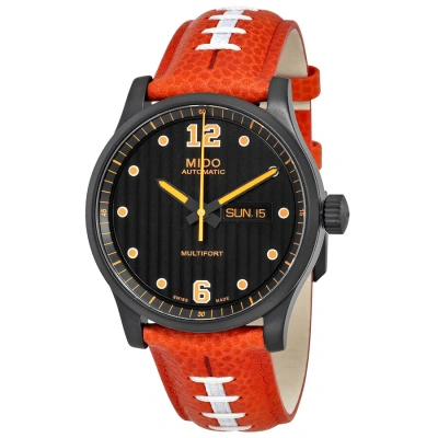 Mido Multifort Automatic Touchdown Special Edition Black Dial Men's Watch M005.430.36.050.80 In Black / Orange