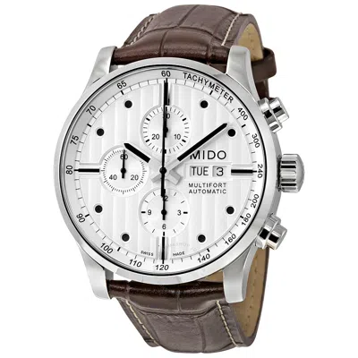 Mido Multifort Chronograph Grey Dial Men's Watch M0056141603100 In Brown/grey/silver Tone