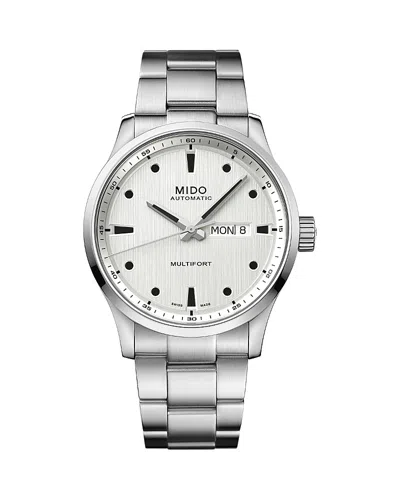 Mido Multifort Iii Watch, 42mm In White/silver