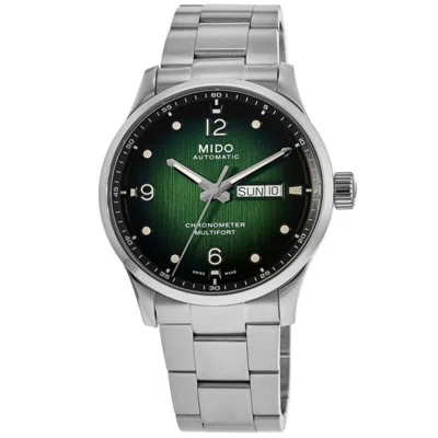 Mido Multifort M Chronometer Green Dial Steel Men's Watch M038.431.11.097.00 In Silver