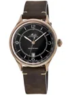 Mido Men's Swiss Automatic Multifort Patrimony Pulsometer Brown Leather Strap Watch 40mm In Black