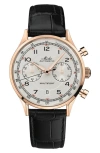 MIDO MULTIFORT PATRIMONY CHRONOGRAPH LEATHER STRAP WATCH