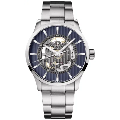 Mido Multifort Skeleton Vertigo Automatic Blue Dial Steel Men's Watch M038.436.11.041.00 In Neutral
