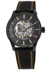 Mido Men's Swiss Automatic Multifort Skeleton Vertigo Black And Orange Fabric Strap Watch 42mm In Black