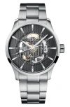 Mido Men's Swiss Automatic Multifort Skeleton Vertigo Stainless Steel Bracelet Watch 42mm In Silver