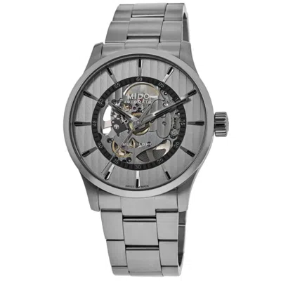 Mido Multifort Skeleton Vertigo Rhodium Dial Steel Men's Watch M038.436.11.031.00 In Metallic