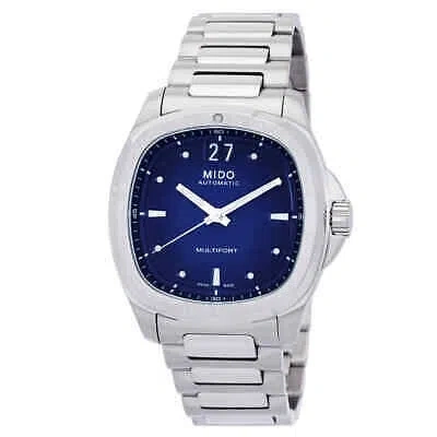 Pre-owned Mido Multifort Tv Big Date Automatic Blue Dial Men's Watch M0495261104100