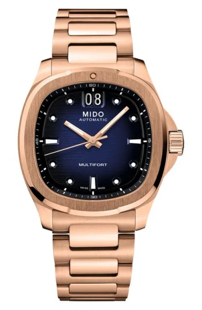 Mido Multifort Tv Big Date Automatic Bracelet Watch, 39.2mm X 40mm In White