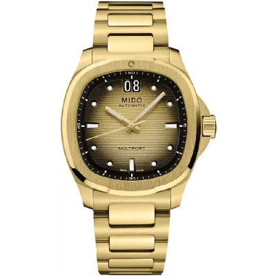 Mido Multifort Tv Big Date Automatic Champagne Dial Yellow Gold Pvd Men's Watch M049.526.33.021.00