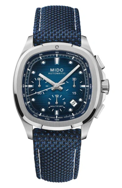Mido Multifort Tv Big Date Automatic Watch, 41.2mm X 42mm In Blue