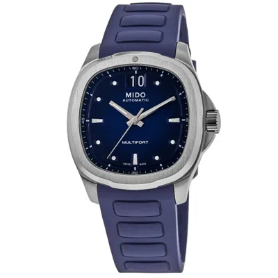 Mido Multifort Tv Big Date Blue Dial Rubber Strap Men's Watch M049.526.17.041.00 In Purple