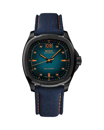 Mido Multifort Tv Big Date Watch, 40mm In Blue